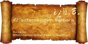 Öszterreicher Barbara névjegykártya